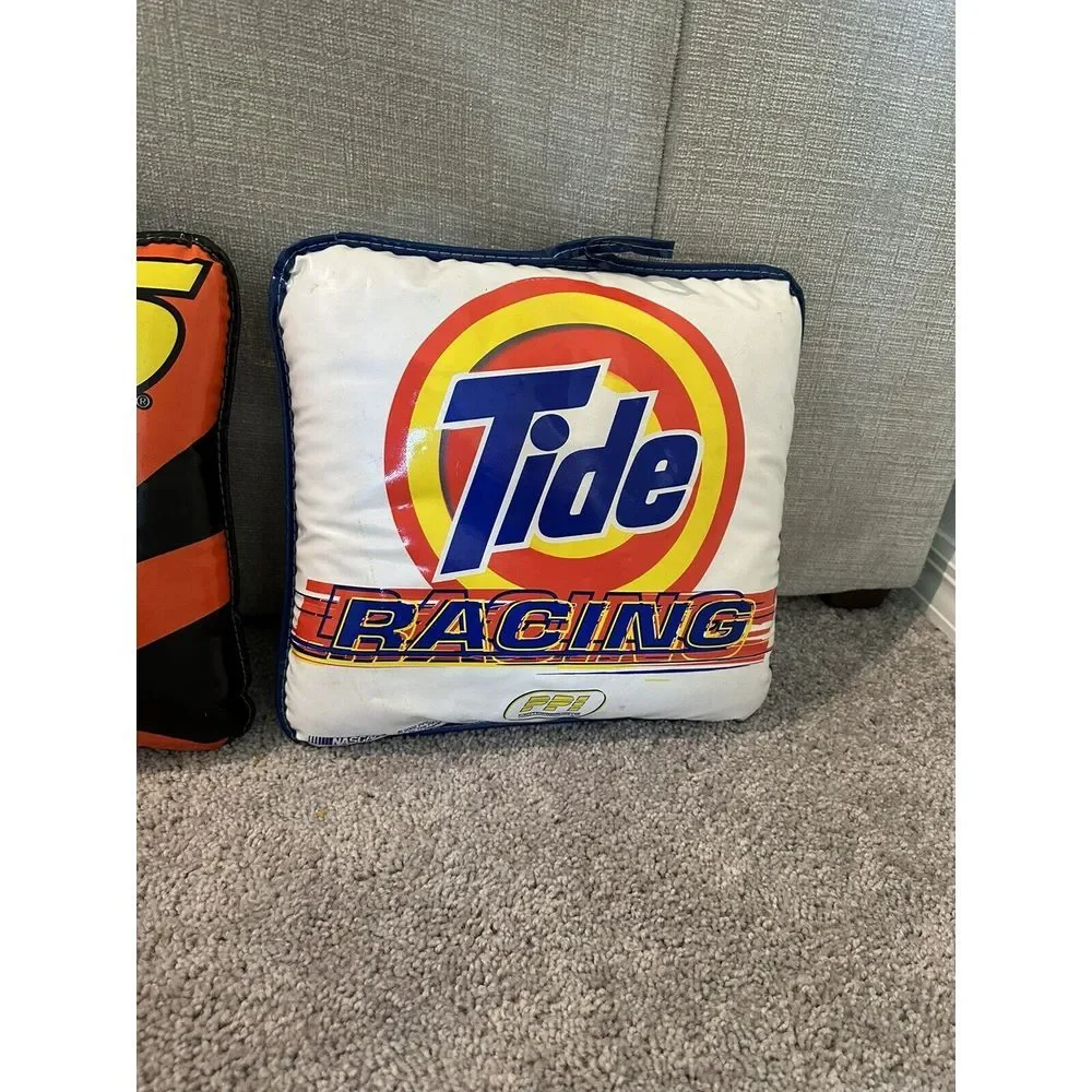 2 Nascar Racing Pillow Terry Lebonte w/Tony the Tiger, Ricky Craven Tide Vintage